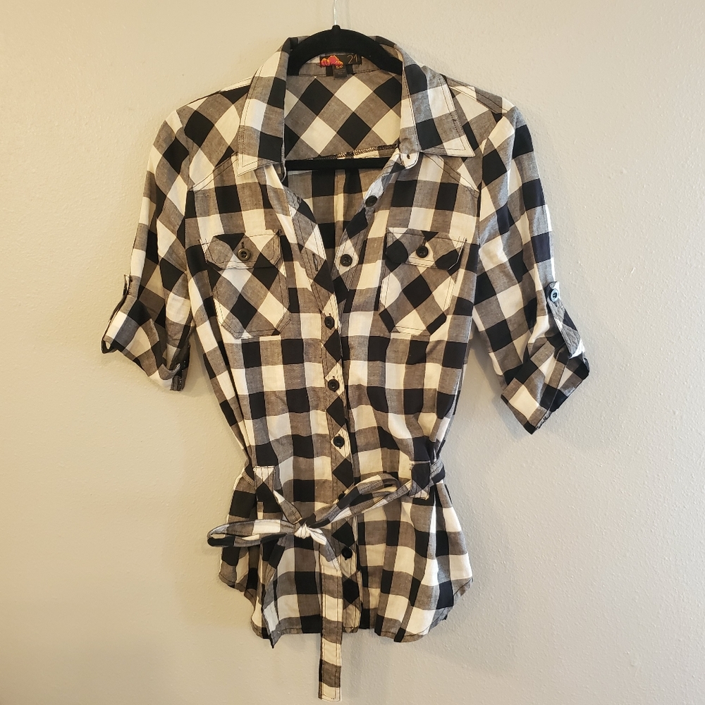 Adorable gingham button up